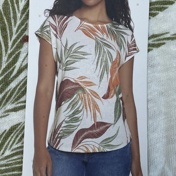 Orvis Tops - Orvis New Blouse Women's Size L Linen Blend Multicolor a2003